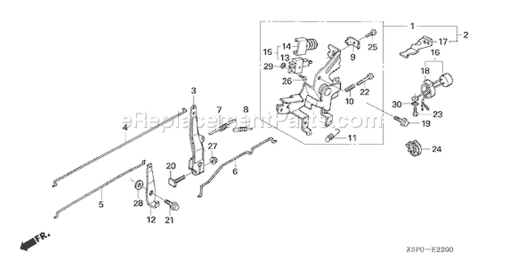 Page D Diagram and Parts List for GXV340UA2 Type DA23 - VIN# GJAMA-1000001-9999999 Honda Engine