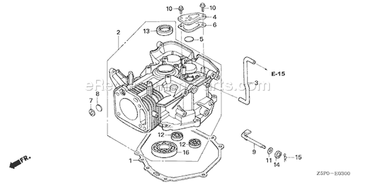Page F Diagram and Parts List for GXV340UA2 Type DA23 - VIN# GJAMA-1000001-9999999 Honda Engine