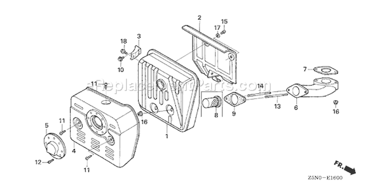 Page M Diagram and Parts List for GXV340RT2 Type DA23 - VIN# GJACT-1000001 Honda Engine
