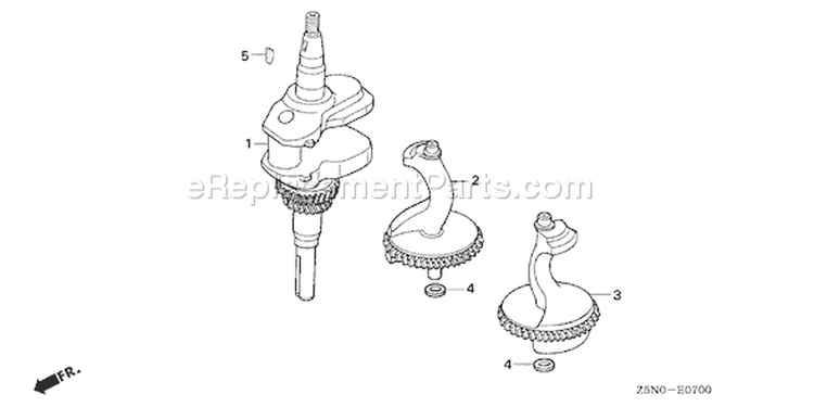 Page E Diagram and Parts List for GXV340RT2 Type DA23 - VIN# GJACT-1000001 Honda Engine