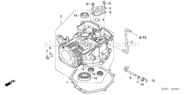 Page F Diagram and Parts List for GXV340RT2 Type DA23 - VIN# GJACT-1000001 Honda Engine