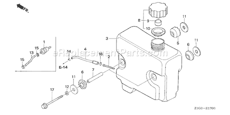 Page J Diagram and Parts List for GXV390A1 Type DET3 - VIN# GJAGA-1000001-9999999 Honda Engine