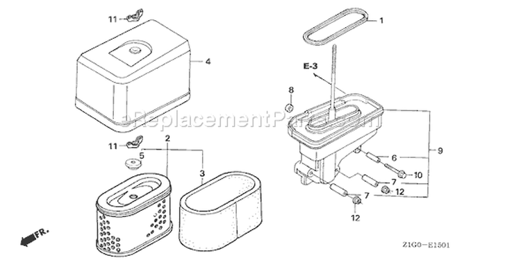 Page A Diagram and Parts List for GXV390A1 Type DP23 - VIN# GEABA-1000001-9999999 Honda Engine