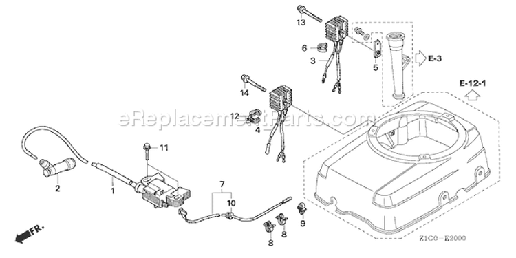 Page K Diagram and Parts List for GXV390A1 Type DET3 - VIN# GJAGA-1000001-9999999 Honda Engine