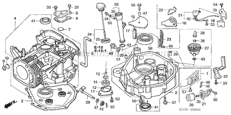 Page F Diagram and Parts List for GXV390A1 Type DET3 - VIN# GJAGA-1000001-9999999 Honda Engine