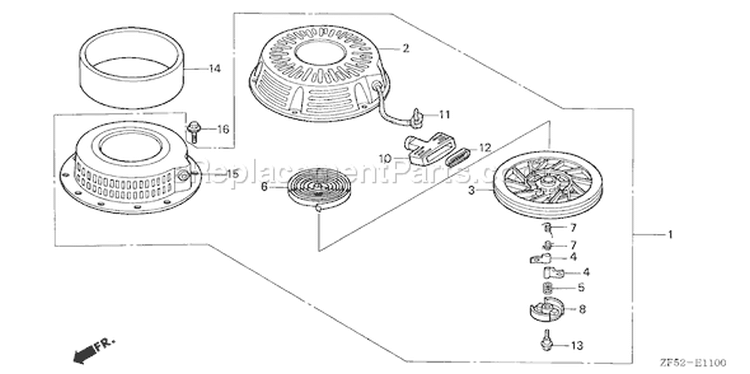 Page O Diagram and Parts List for GXV390K1 Type DET3 - VIN# GJAA-6000001-9999999 Honda Engine