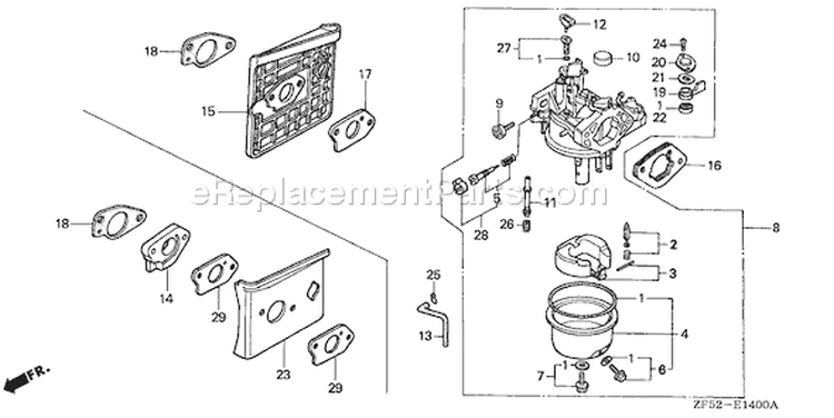 Page C Diagram and Parts List for GXV390K1 Type DET3 - VIN# GJAA-6000001-9999999 Honda Engine