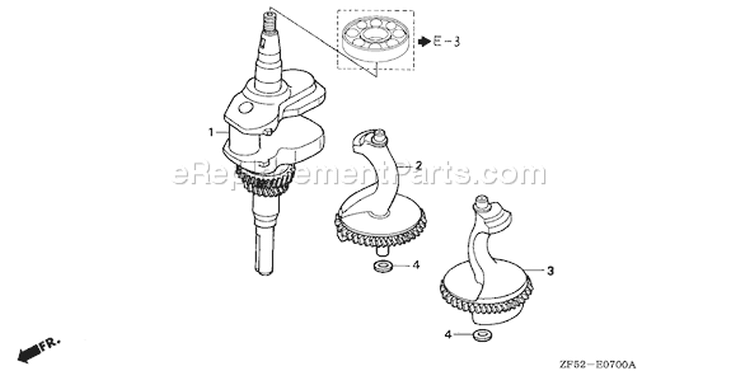 Page E Diagram and Parts List for GXV390K1 Type DET3 - VIN# GJAA-6000001-9999999 Honda Engine