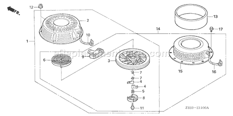 Page N Diagram and Parts List for GXV390T1 Type DEP3 - VIN# GEAAT-1000001 Honda Engine