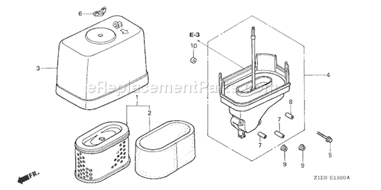 Page A Diagram and Parts List for GXV390T1 Type DETR - VIN# GJAAT-1000001-9999999 Honda Engine