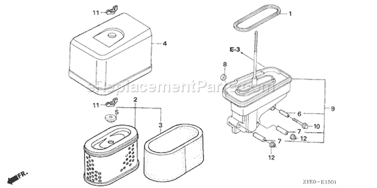 Page A Diagram and Parts List for GXV390T1 Type DP23 - VIN# GEAAT-1000001 Honda Engine
