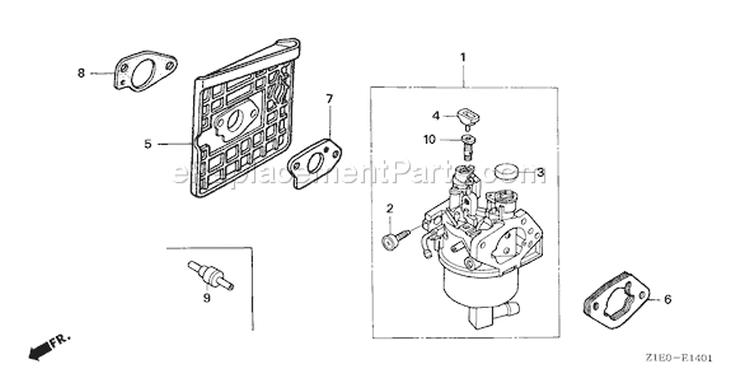 Page C Diagram and Parts List for GXV390T1 Type DP23 - VIN# GEAAT-1000001 Honda Engine