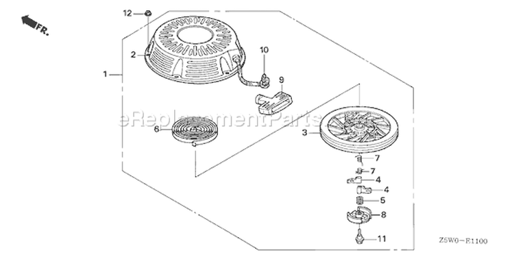 Page P Diagram and Parts List for GXV390UA1 Type DAS - VIN# GJANA-1000001-9999999 Honda Engine