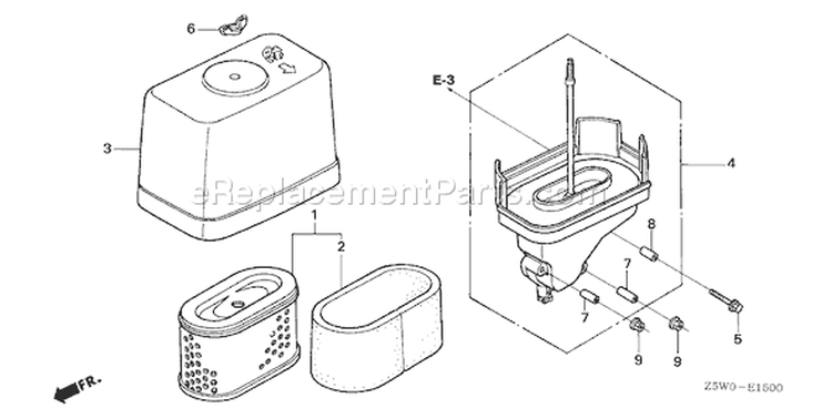 Page A Diagram and Parts List for GXV390UA1 Type DETR - VIN# GJANA-1000001-9999999 Honda Engine