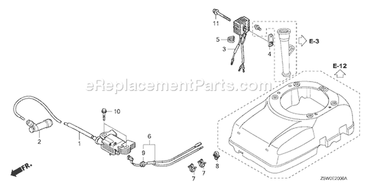 Page K Diagram and Parts List for GXV390UA1 Type DETR - VIN# GJANA-1000001-9999999 Honda Engine