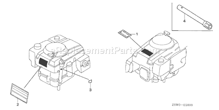 Page L Diagram and Parts List for GXV390UA1 Type DETR - VIN# GJANA-1000001-9999999 Honda Engine