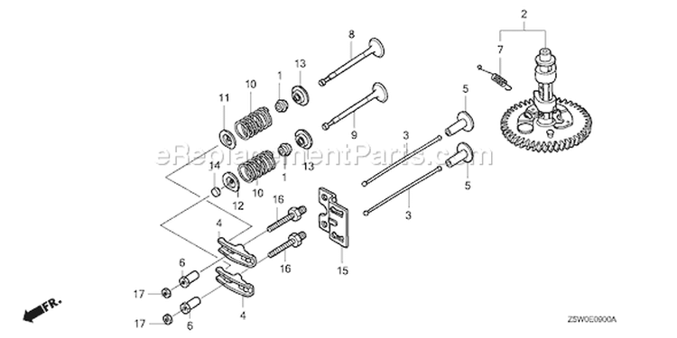 Page B Diagram and Parts List for GXV390UA1 Type DETR - VIN# GJANA-1000001-9999999 Honda Engine