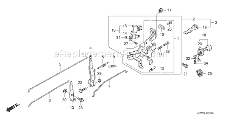 Page D Diagram and Parts List for GXV390UA1 Type DETR - VIN# GJANA-1000001-9999999 Honda Engine