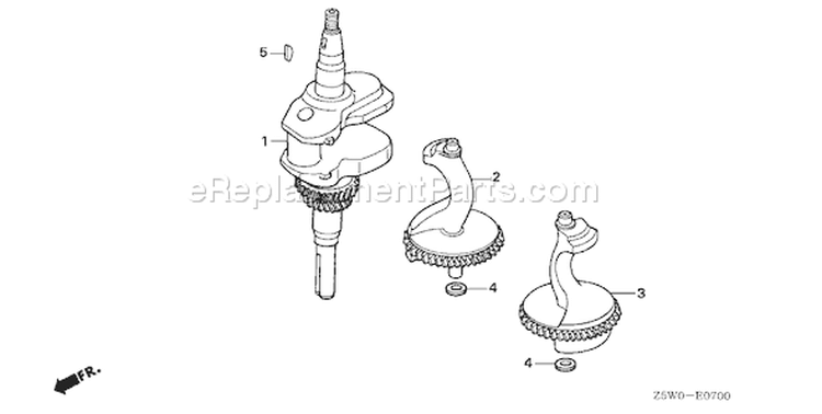 Page E Diagram and Parts List for GXV390UA1 Type DETR - VIN# GJANA-1000001-9999999 Honda Engine