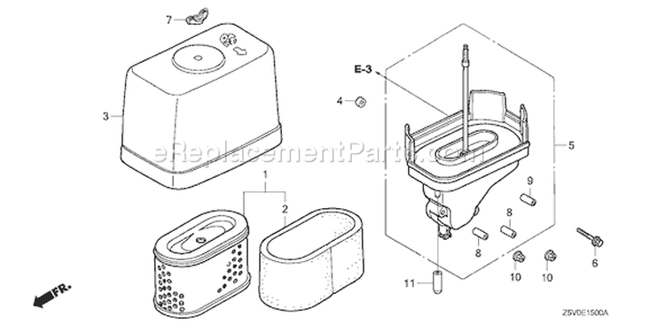 Page A Diagram and Parts List for GXV390UT1 Type DFWT - VIN# GJADT-1000001 Honda Engine