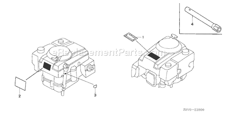 Page L Diagram and Parts List for GXV390UT1 Type DFWT - VIN# GJADT-1000001 Honda Engine