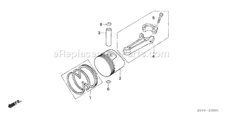 Page O Diagram and Parts List for GXV390UT1 Type DFWT - VIN# GJADT-1000001 Honda Engine