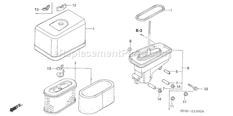 Page A Diagram and Parts List for GXV390 Type DAET - VIN# GJAA-1000001-2063521 Honda Engine