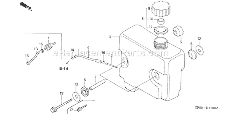 Page J Diagram and Parts List for GXV390 Type DAET - VIN# GJAA-1000001-2063521 Honda Engine