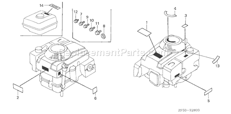 Page K Diagram and Parts List for GXV390 Type DAET - VIN# GJAA-1000001-2063521 Honda Engine