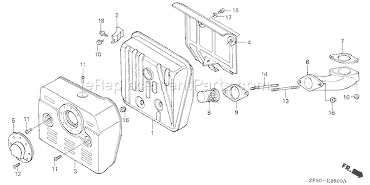Page L Diagram and Parts List for GXV390 Type DAET - VIN# GJAA-1000001-2063521 Honda Engine