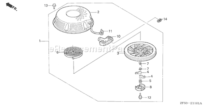 Page P Diagram and Parts List for GXV390 Type DAET - VIN# GJAA-1000001-2063521 Honda Engine