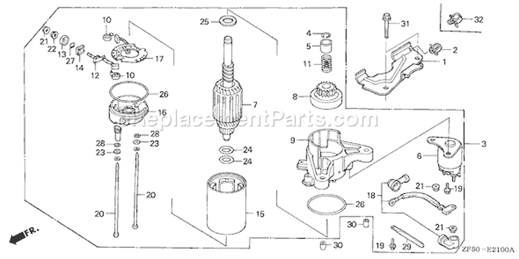 Page Q Diagram and Parts List for GXV390 Type DAET - VIN# GJAA-1000001-2063521 Honda Engine