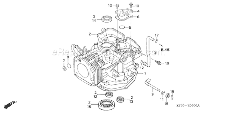Page F Diagram and Parts List for GXV390 Type DAET - VIN# GJAA-1000001-2063521 Honda Engine