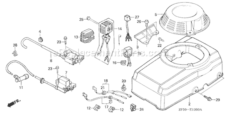 Page H Diagram and Parts List for GXV390 Type DAET - VIN# GJAA-1000001-2063521 Honda Engine