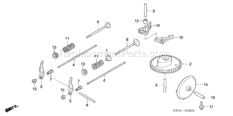Page B Diagram and Parts List for GXV50U Type SAR - VIN# GJAAK-1000001 Honda Engine
