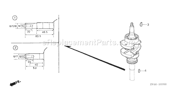 Page F Diagram and Parts List for GXV50 Type SAA - VIN# GJAG-1100001-1199999 Honda Engine