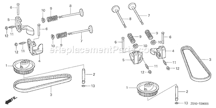 Page A Diagram and Parts List for GCV530 Type QXA4 - VIN# GJAMM-1000001-9999999 Honda Engine