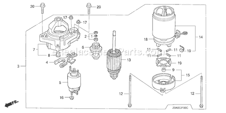 Page P Diagram and Parts List for GCV530 Type QXA4 - VIN# GJAMM-1000001-9999999 Honda Engine