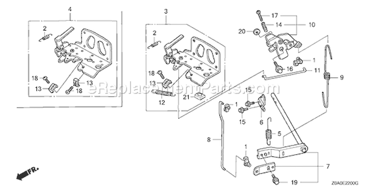 Page C Diagram and Parts List for GCV530 Type QXA4 - VIN# GJAMM-1000001-9999999 Honda Engine