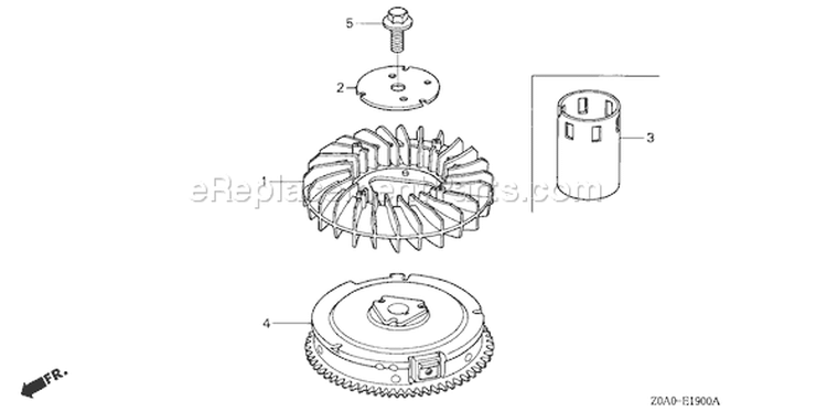 Page H Diagram and Parts List for GCV530 Type QXA4 - VIN# GJAMM-1000001-9999999 Honda Engine