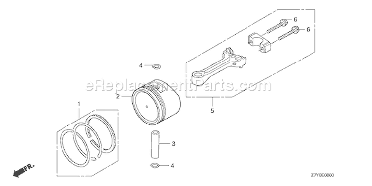 Page N Diagram and Parts List for GXV57U Type N7E1 - VIN# GJAJK-1000001 Honda Engine