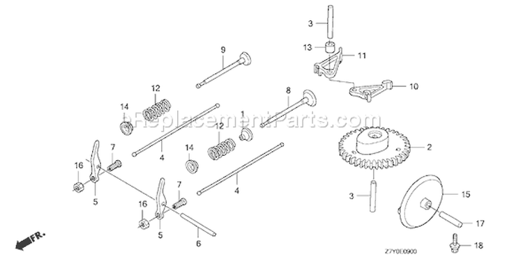 Page B Diagram and Parts List for GXV57U Type N7E1 - VIN# GJAJK-1000001 Honda Engine