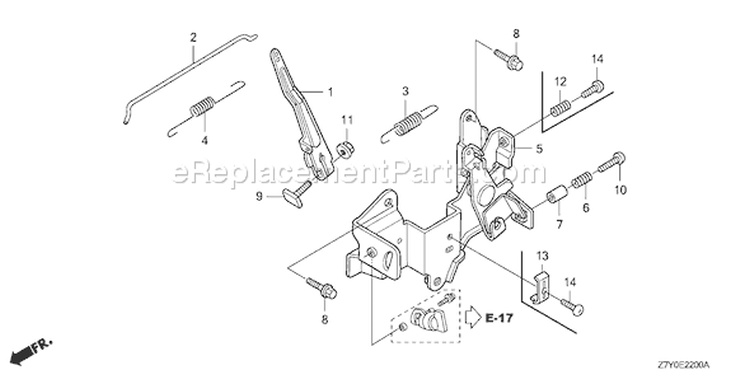 Page D Diagram and Parts List for GXV57U Type N7E1 - VIN# GJAJK-1000001 Honda Engine