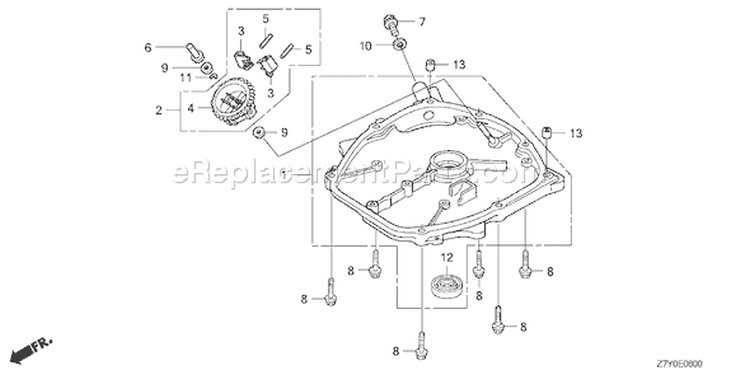 Page E Diagram and Parts List for GXV57U Type N7E1 - VIN# GJAJK-1000001 Honda Engine