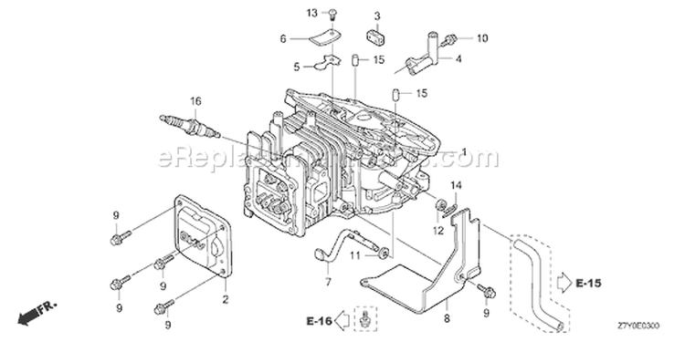 Page G Diagram and Parts List for GXV57U Type N7E1 - VIN# GJAJK-1000001 Honda Engine
