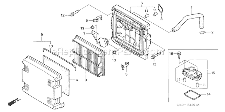 Page A Diagram and Parts List for GXV610K1 Type QAFA - VIN# GJAC-2020001-9999999 Honda Engine