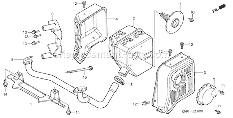 Page M Diagram and Parts List for GXV610K1 Type QAFA - VIN# GJAC-2020001-9999999 Honda Engine