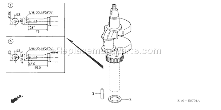 Page E Diagram and Parts List for GXV610K1 Type QAFA - VIN# GJAC-2020001-9999999 Honda Engine
