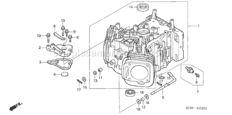 Page F Diagram and Parts List for GXV610K1 Type QAFA - VIN# GJAC-2020001-9999999 Honda Engine