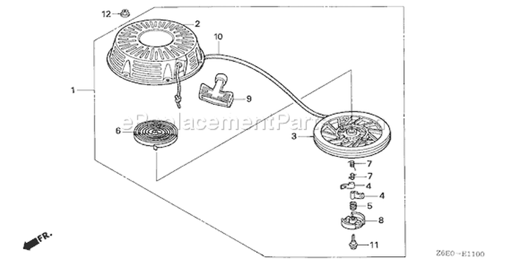 Page Q Diagram and Parts List for GXV620R1 Type QWA - VIN# GJAGK-1000001 Honda Engine